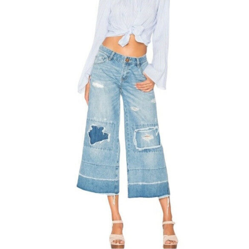 One Teaspoon Mrs. James Culottes Wide Leg Crop Jeans 29